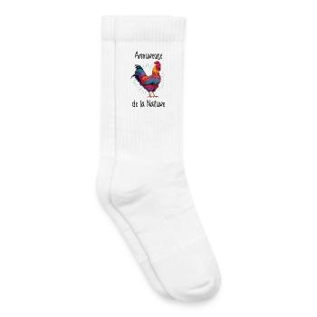 Amoureuse de la Nature - Poule - Coq - Chaussettes de tennis bio enfant - blanc - Droite