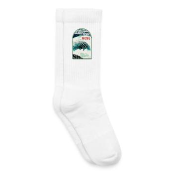 Waves of Nazaré, Surfing Paradise - Kids Tennis Socks - white - Right