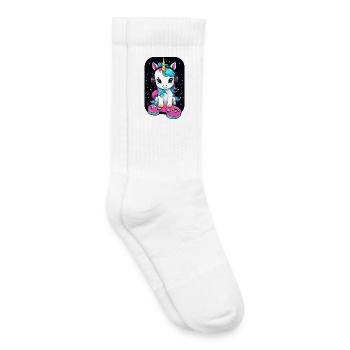 Süße Gamer Einhorn - Kinder Tennissocken - Weiß - Rechts