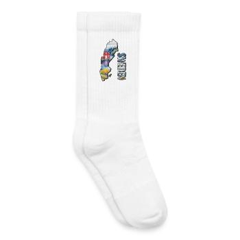 Aquarell Landkarte Schweden - Kinder Tennissocken - Weiß - Rechts
