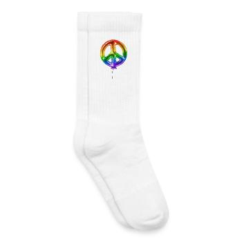 Regenbogen Luftballon – digitale Illustration 2023 - Kinder Tennissocken - Weiß - Rechts