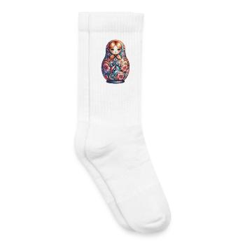 Matrjoschka klassisch original Geschenk - Kinder Tennissocken - Weiß - Rechts