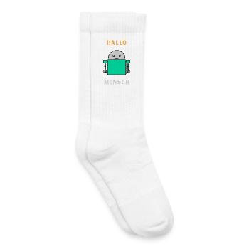 Hello Human - Robot Greeting - Chaussettes de tennis bio enfant - blanc - Droite