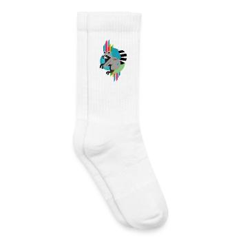Raton laveur – Palette de couleurs moderne et colorée - Chaussettes de tennis bio enfant - blanc - Droite