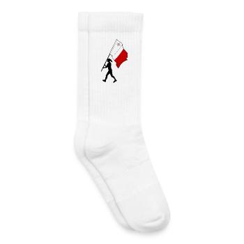 Drapeau Malte femme marchant - Chaussettes de tennis bio enfant - blanc - Droite