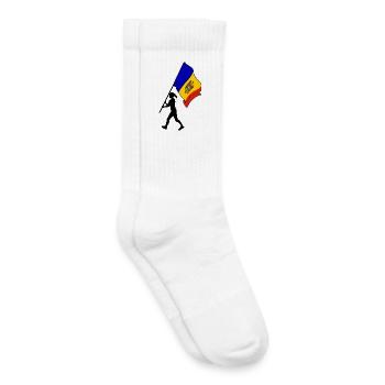 Flag Moldova woman walking - Kids Tennis Socks - white - Right
