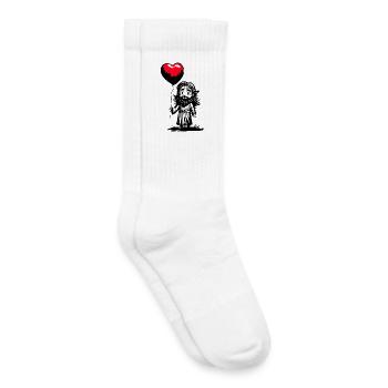 Jesus with Heart Balloon - Heartful Creatures - Kids Tennis Socks - white - Right
