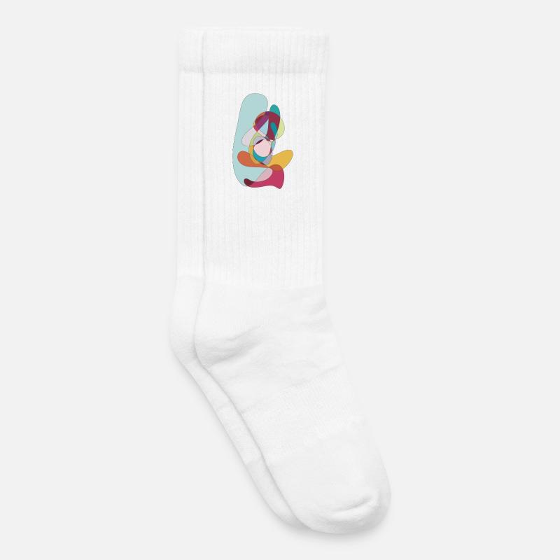 Farbwirbel Abstrakt - Kinder Tennissocken - Weiß