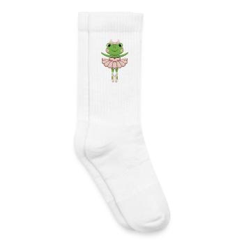 Ballet Frog in Pink Tutu - Kids Tennis Socks - white - Right