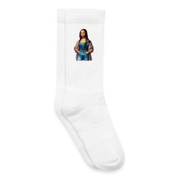 La Joconde (La Joconde) en jean - Chaussettes de tennis bio enfant - blanc - Droite