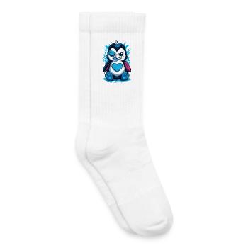 Punk Pinguin Cartoon Herz Street Art Gothic - Kinder Tennissocken - Weiß - Rechts