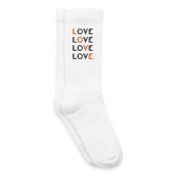 Amour / Liebe - Chaussettes de tennis bio enfant - blanc - Droite