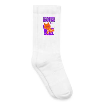 Morning Routine Cat #1 - Kinder Tennissocken - Weiß - Rechts