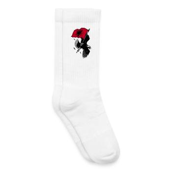 Albanian eagle with flag - Kids Tennis Socks - white - Right