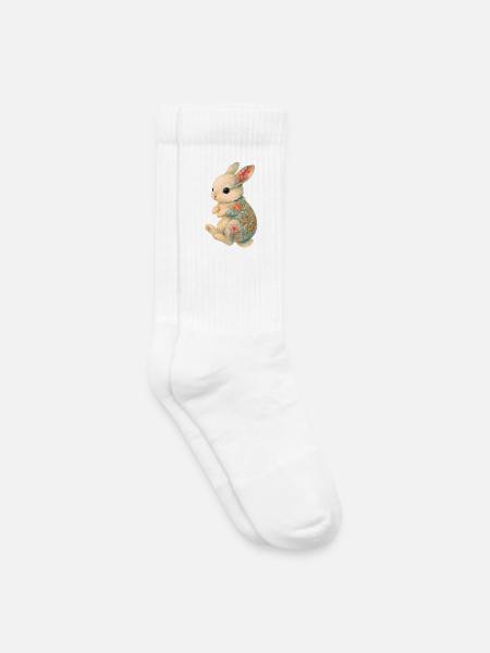 Yakuza Bunny – Soft Fur, Bold Ink - Kids Tennis Socks - white