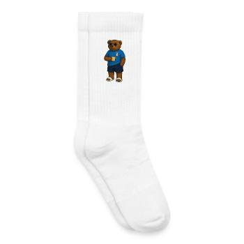 Bear exercise with Italian motif - Kids Tennis Socks - white - Right