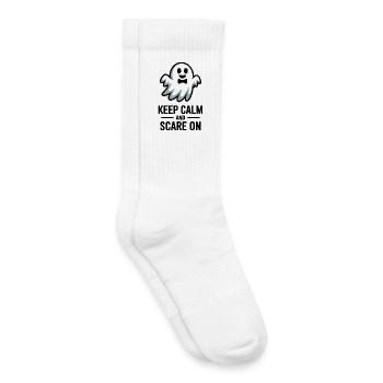 Restez calme et faites peur - Chaussettes de tennis bio enfant - blanc - Droite
