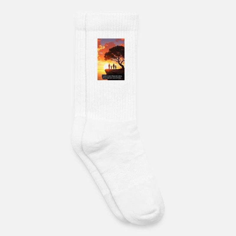 Arbre généalogique coucher de soleil Design - Chaussettes de tennis bio enfant - blanc