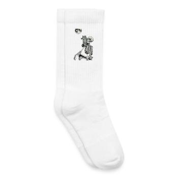 Mystische Nachtszene mit Katze und Schädel - Kinder Tennissocken - Weiß - Rechts