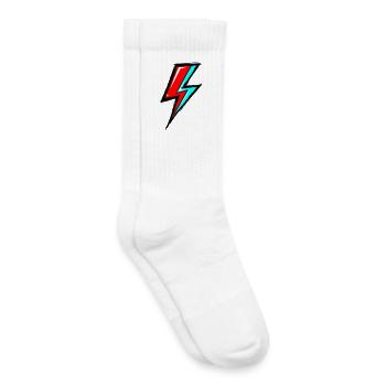 Aesthetic Neon Lightning - Kids Tennis Socks - white - Right
