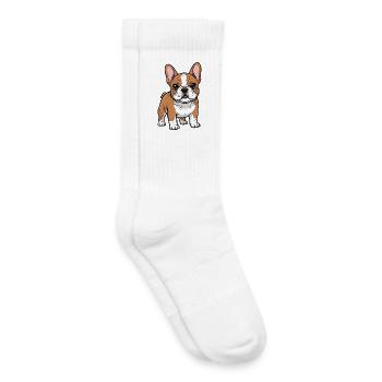 Charmant Bouledogue Français Chibi - Chaussettes de tennis bio enfant - blanc - Droite