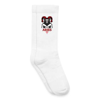 Aries zodiac sign with horns symbol - Kids Tennis Socks - white - Right