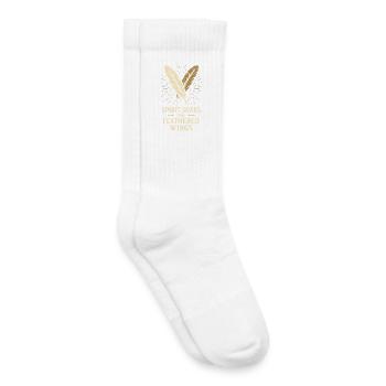 Plume Et Rêve Boho Festival Motif Spirituel - Chaussettes de tennis bio enfant - blanc - Droite