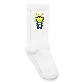 Kawaii Samurai in Blue - Kids Tennis Socks - white - Right