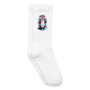 Mignon Ludique Loutre Splash Joy - Chaussettes de tennis bio enfant - blanc - Droite