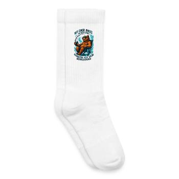 Ruhestand Rente Bär Renter Angeln Fisch Geschenk - Kinder Tennissocken - Weiß - Rechts