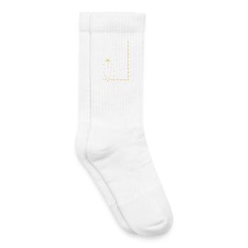 Golden star plant on the edge - Kids Tennis Socks - white - Right