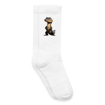 Kaiman Krokodil Alligator Reptilien Kroko Kaimane - Kinder Tennissocken - Weiß - Rechts