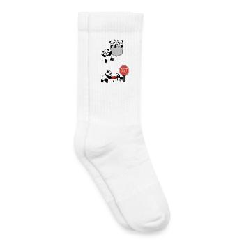 Pandas in Aktion Solidaritätsameise - Kinder Tennissocken - Weiß - Rechts