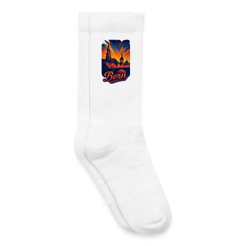 Bern City Switzerland Silhouette Artistic Gifts - Kids Tennis Socks - white - Right