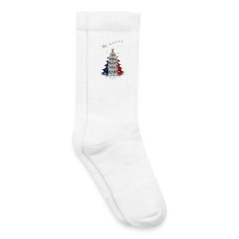 Christmas tree with France flag - Kids Tennis Socks - white - Right