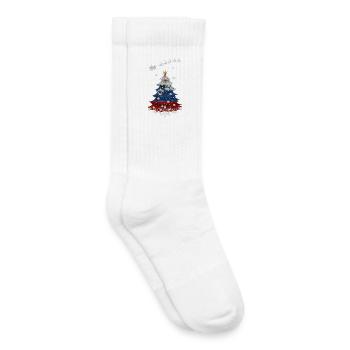 Christmas tree with Slovenia flag - Kids Tennis Socks - white - Right