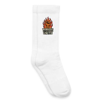 Fäuste und Flammen – Arbeiterwelt Unite - Kinder Tennissocken - Weiß - Rechts
