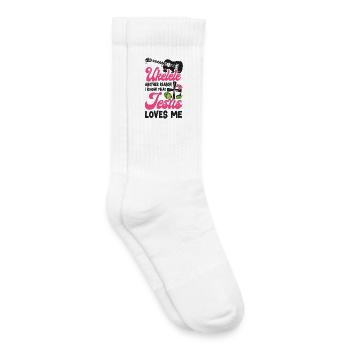 Ukulélé hawaïen Uke Jésus Foi - Chaussettes de tennis bio enfant - blanc - Droite