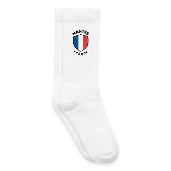 Nantes-Frankreich-Schildmotiv - Kinder Tennissocken - Weiß - Rechts