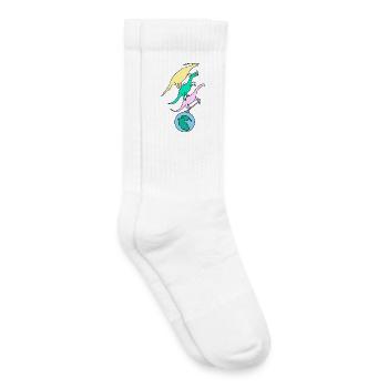 Skater_Dinos - Kinder Tennissocken - Weiß - Rechts