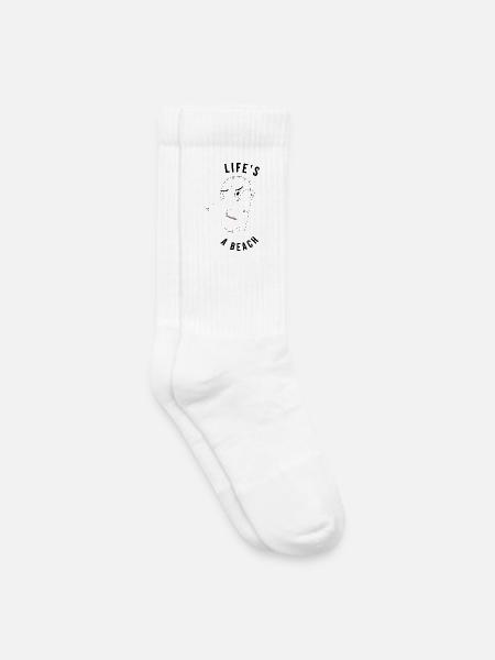 Das Leben ist ein Strandmensch – ironischerweise - Kinder Tennissocken - Weiß