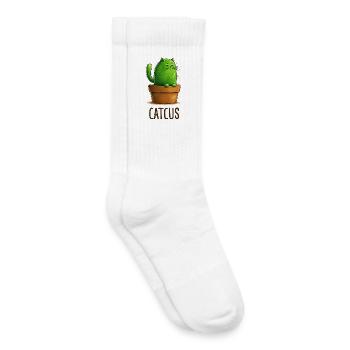 Catcus – Cactus Cat with Attitude - Kids Tennis Socks - white - Right