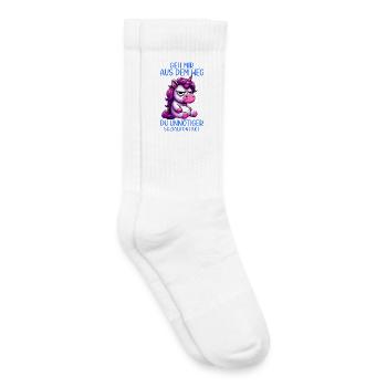 Écarte-toi de mon chemin, contact social inutile - Chaussettes de tennis bio enfant - blanc - Droite