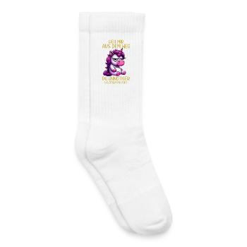 Écarte-toi de mon chemin, contact social inutile - Chaussettes de tennis bio enfant - blanc - Droite