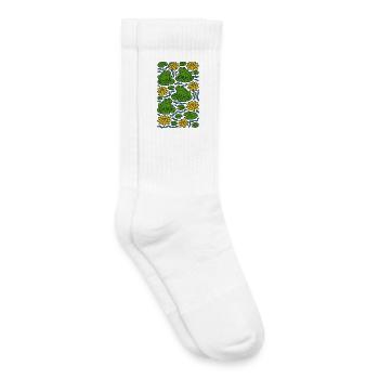 Grenouilles en fleurs - Chaussettes de tennis bio enfant - blanc - Droite