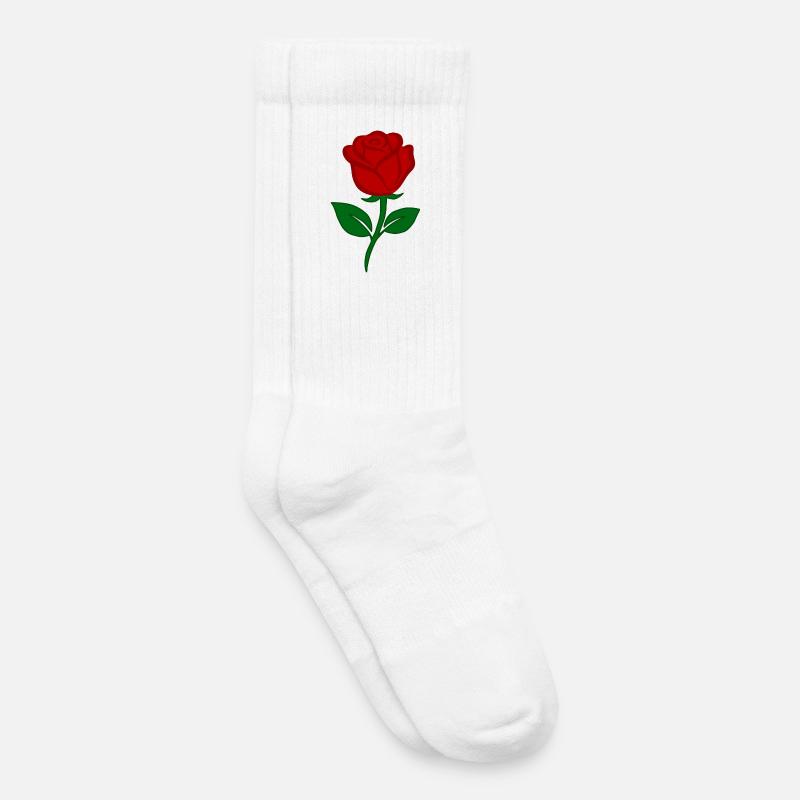 Rote Rose - Kinder Tennissocken - Weiß