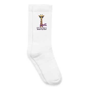 Große Giraffe 2,01 m Die Aussicht ist hier oben besser - Kinder Tennissocken - Weiß - Rechts