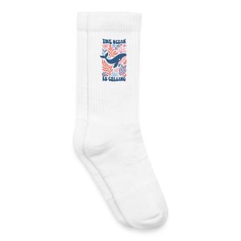The Ocean Is Calling - Retro Wal Boho Blumen - Kinder Tennissocken - Weiß - Rechts