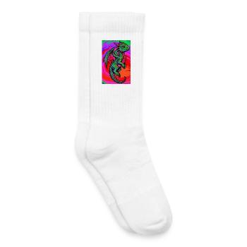 Drache - Kinder Tennissocken - Weiß - Rechts