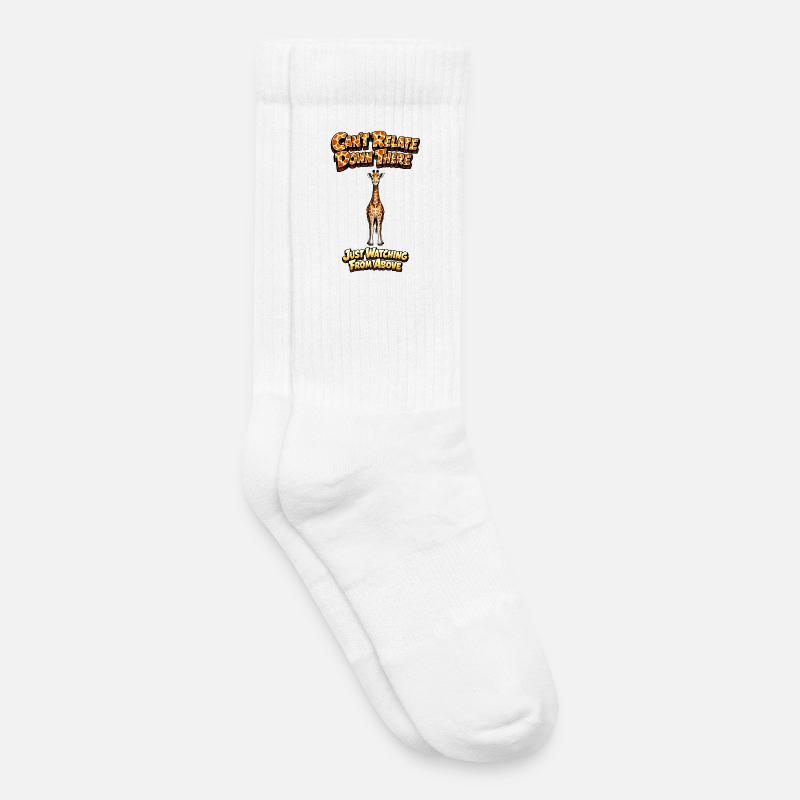 Giraffe über Meme Tee - Kinder Tennissocken - Weiß